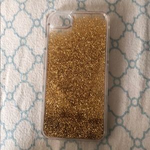 iPhone 7 waterfall gold glitter case